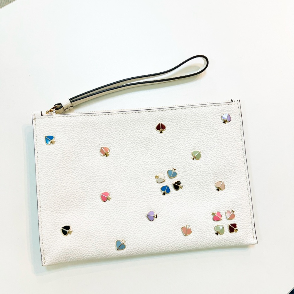 Kate Spade White Clutch with Colorful Gemstones - Picture 2 of 9
